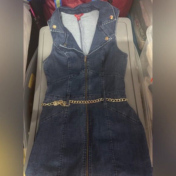 Guess Dresses & Skirts - Guess Denim Dress with Gold Accent